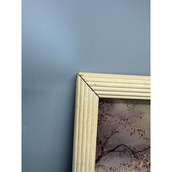 Native American Landscape Art Print  Wooden Frame By H. Fleming 21.5x17.5" READ - Picture 9 of 11